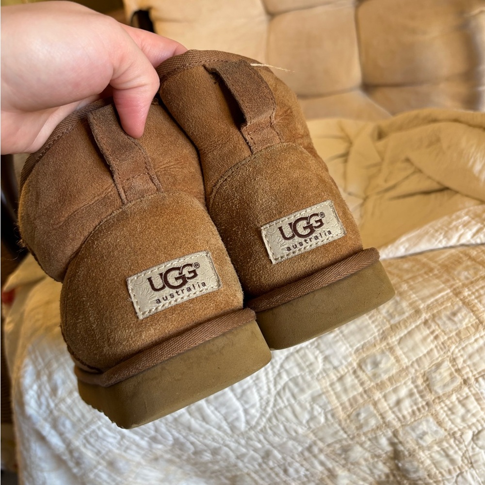 UGG Brown Suede Boots Mini Chesnut